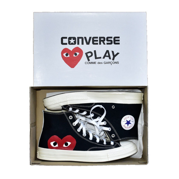 C5 NEW CONVERSE PLAY COMME DES GARCONS Black Canvas Sneaker Shoes Size 11 $125 - Picture 9 of 9